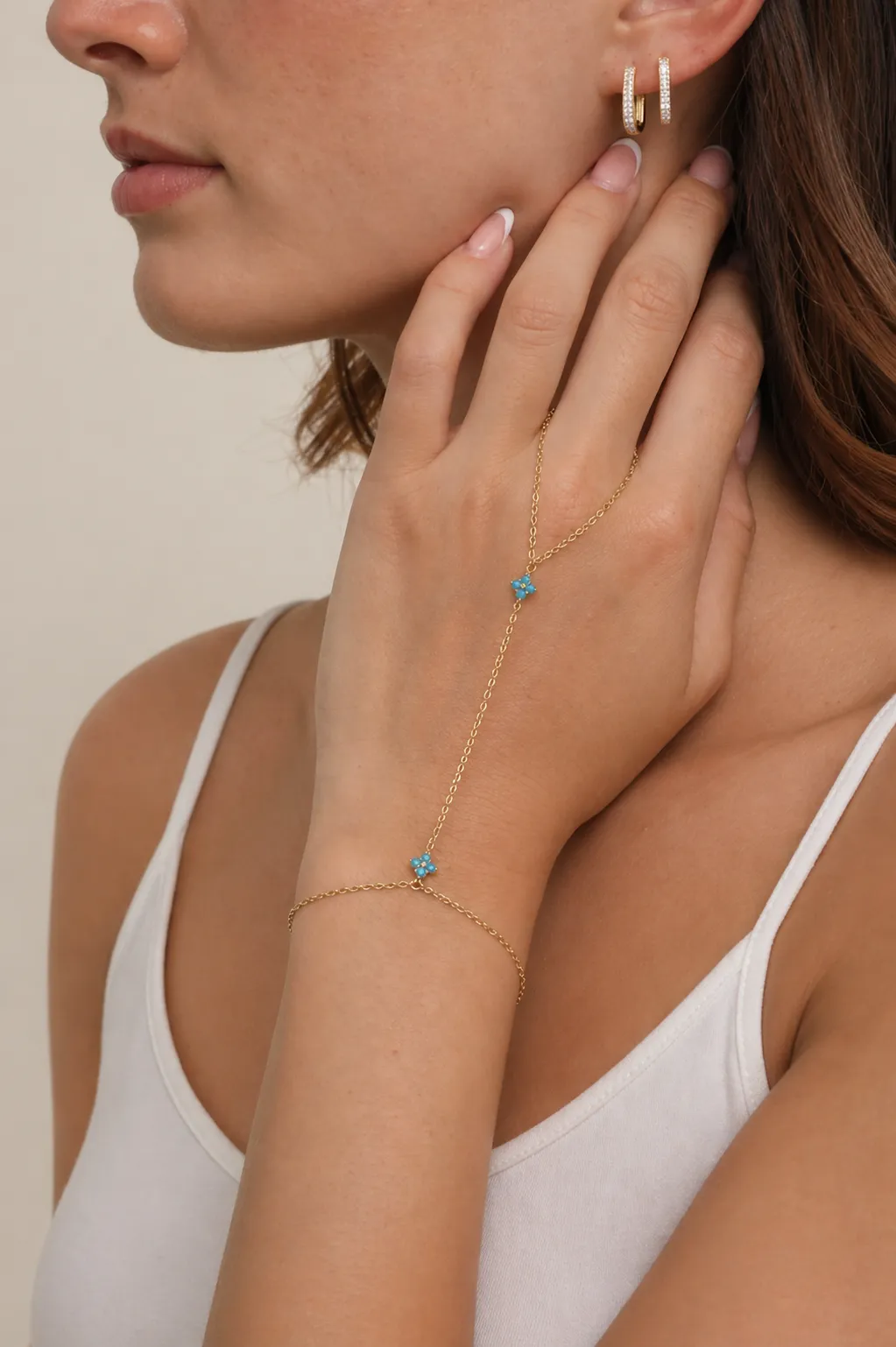 Cz Flower Hand Chain sold by Mixology product image thumbnail 3
