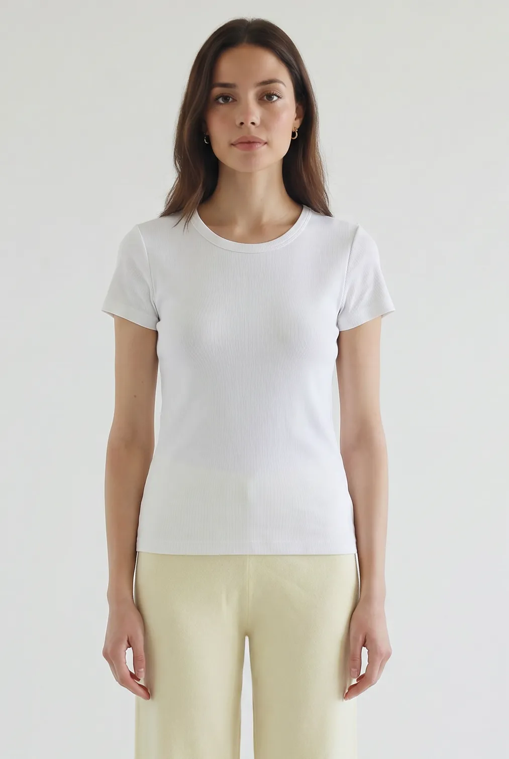 Ribbed Crew Neck T-shirt sold by Mixology