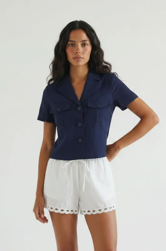 Ronnie Linen Short Sleeve Jacket made by Central Park West