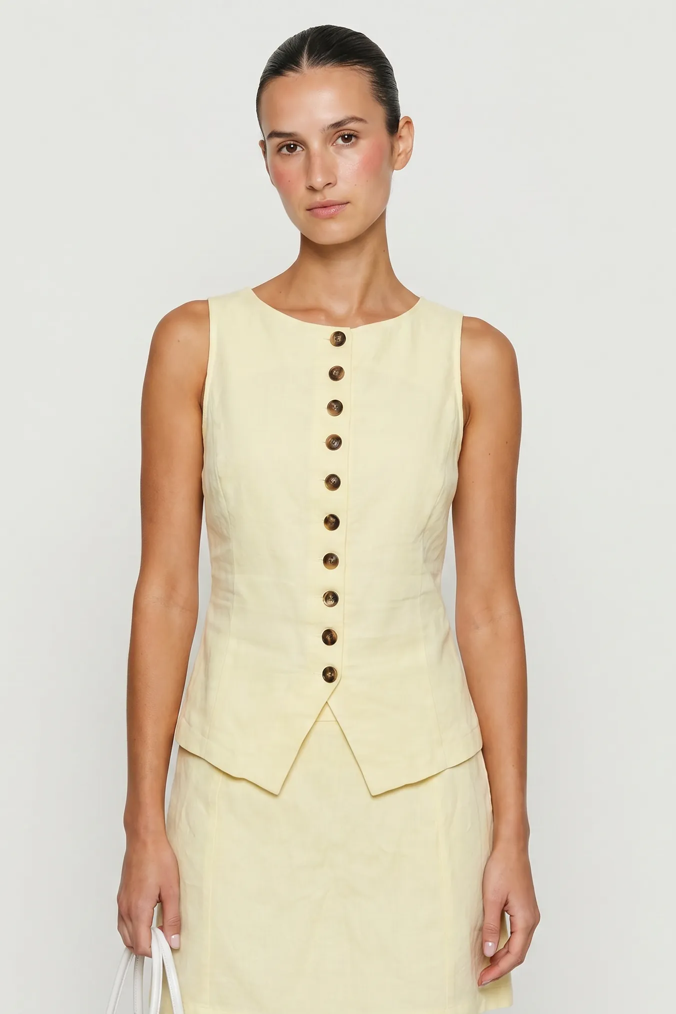 Weekend Away Linen Vest sold by Mixology