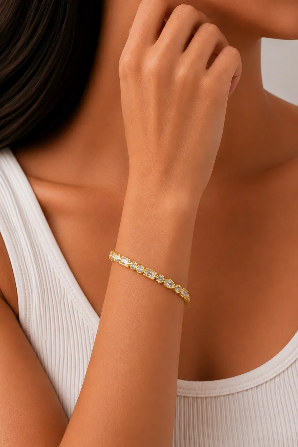 Zara Multi Bezel Bangle sold by Mixology