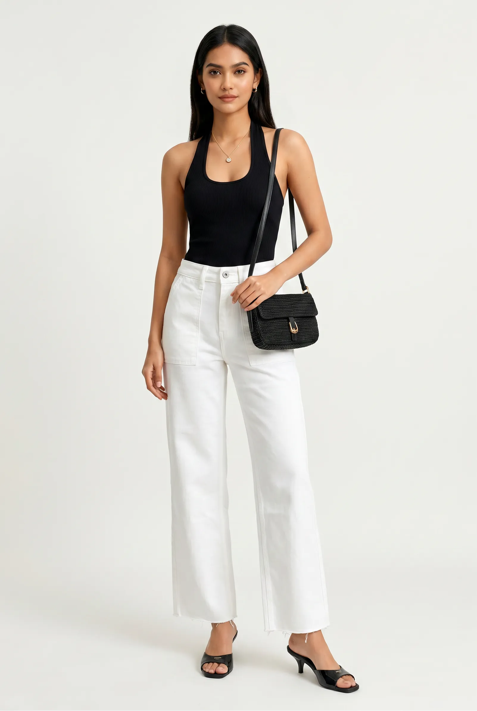High Rise Wide Leg Raw Hem sold by Mixology product image thumbnail 2