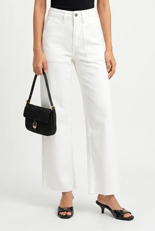 High Rise Wide Leg Raw Hem made by Mica Denim