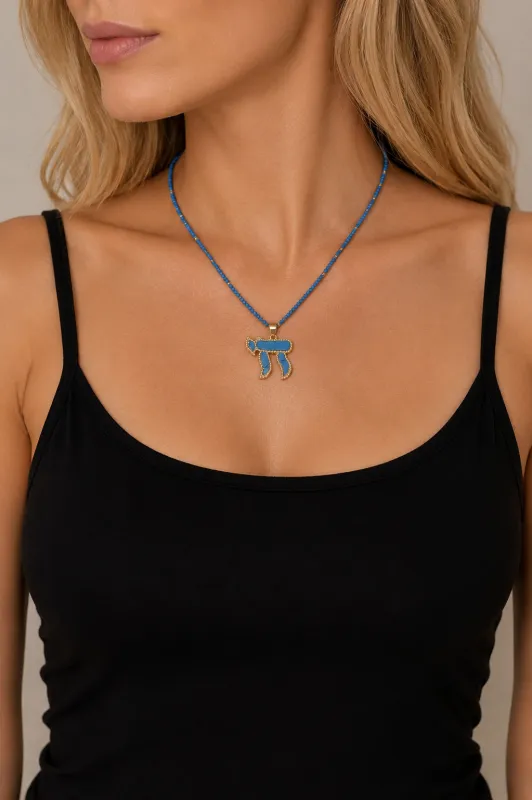 Vivi Turq Chai In Bead Chain made by Mixology