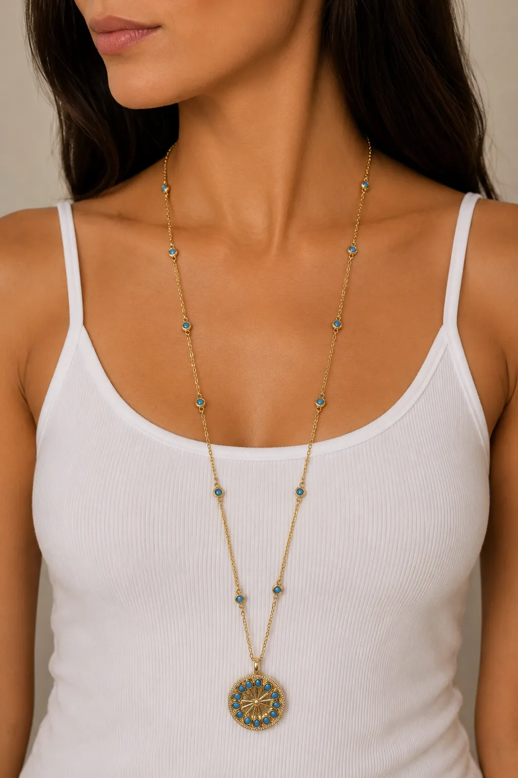 Logan 32" Bezel Chain With Pendan sold by Mixology