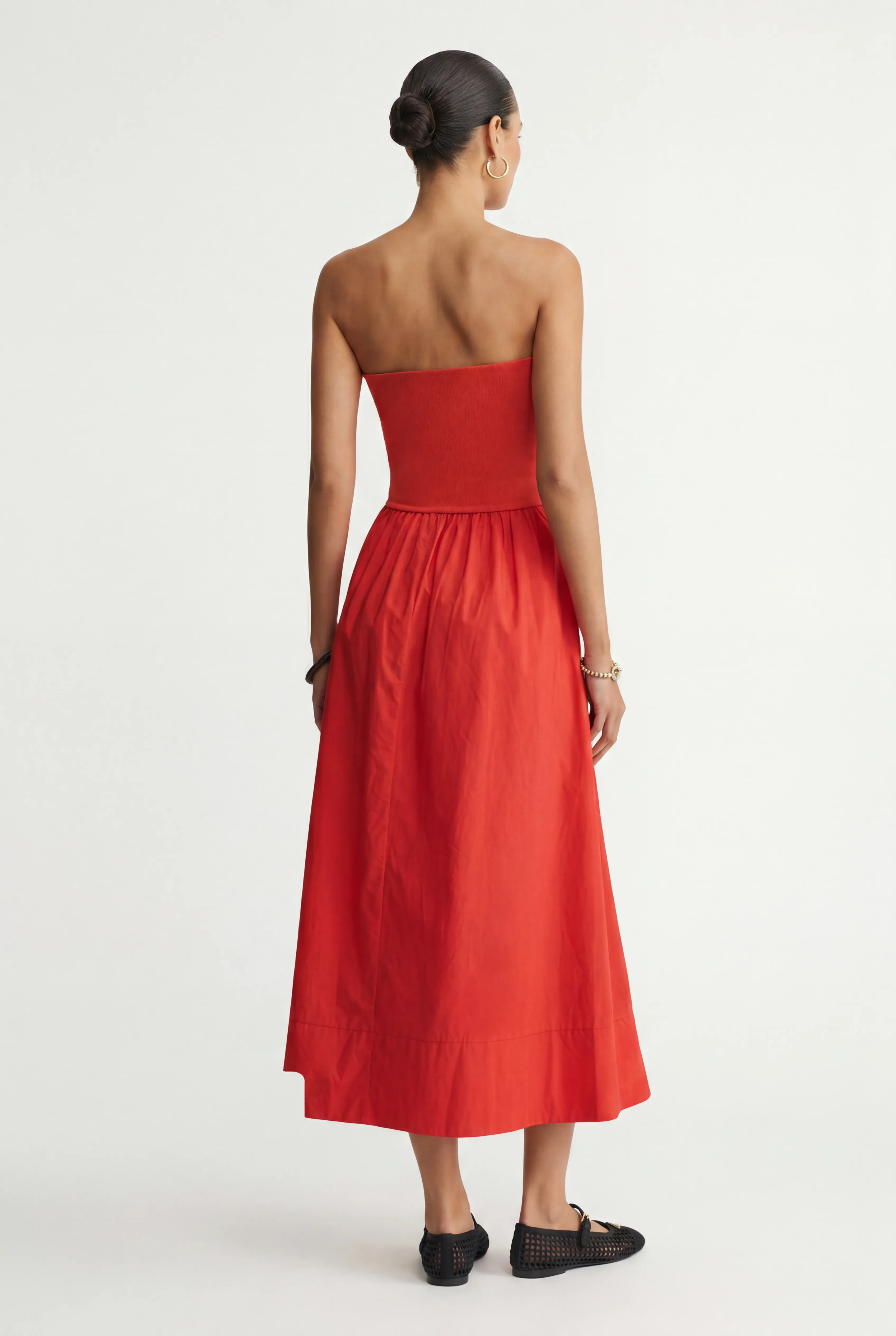 Sunsought Strapless Midi Red Dress sold by Mixology product image thumbnail 3