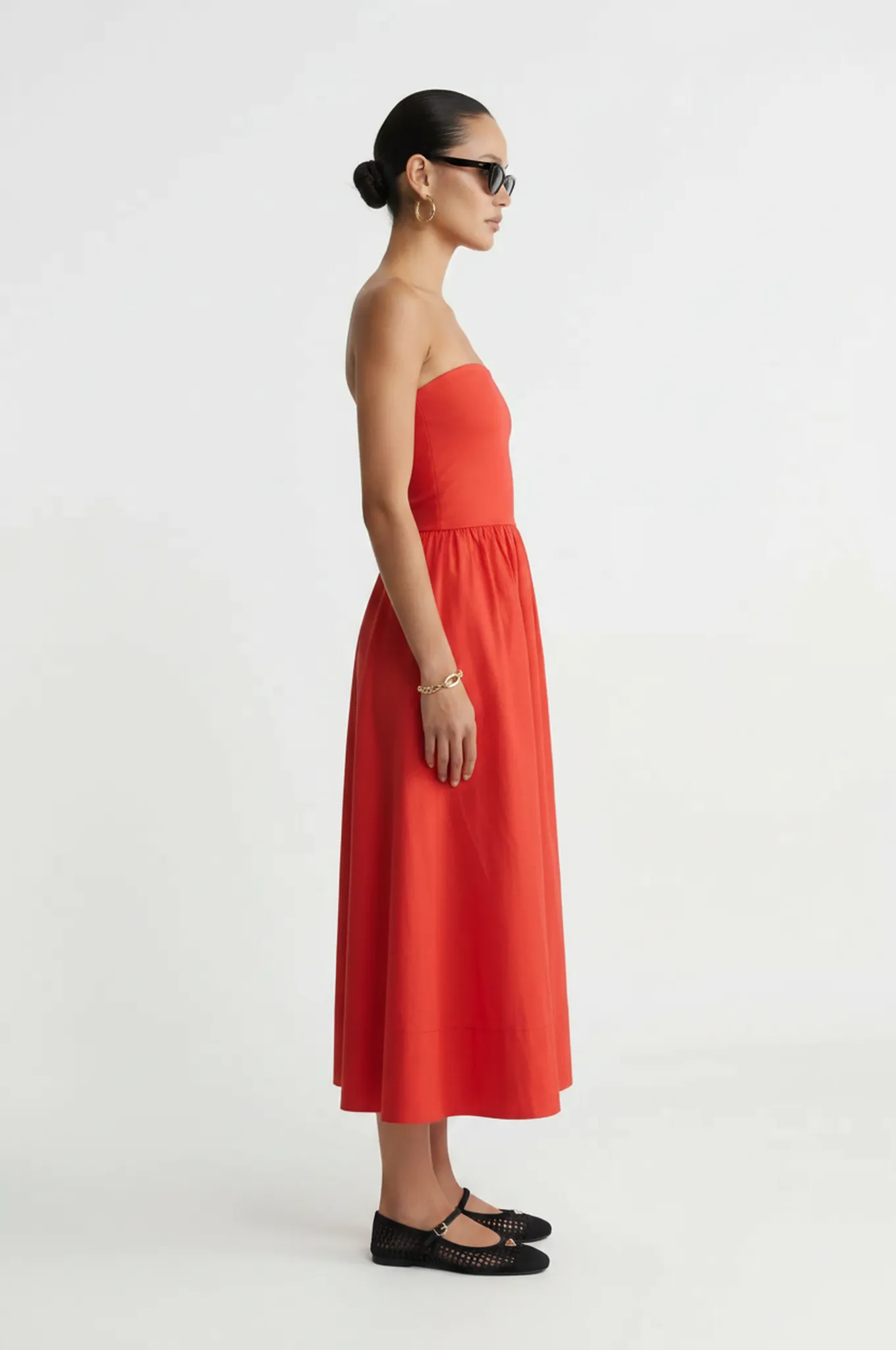 Sunsought Strapless Midi Red Dress sold by Mixology product image thumbnail 4