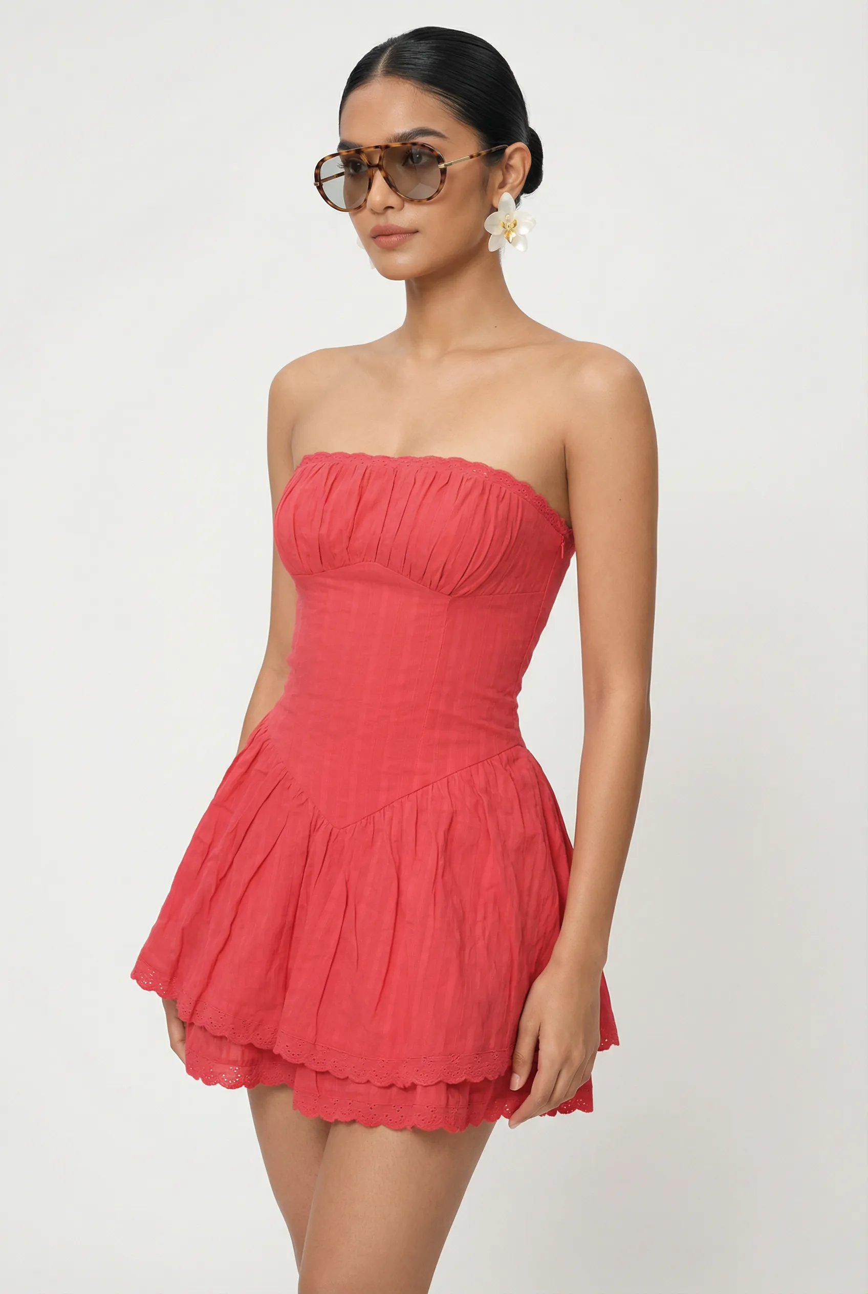 Rosa Strapless Mini Red Dress sold by Mixology