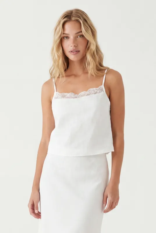Everly Lace Trim Top made by Mixology