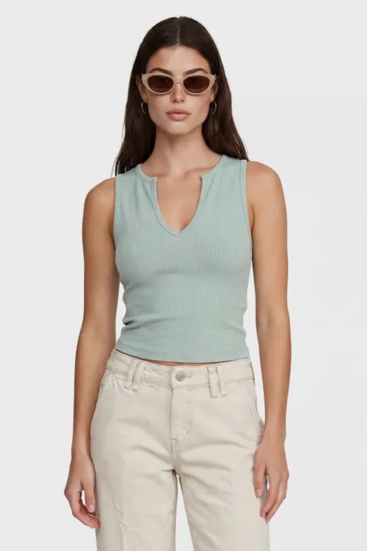 The Easy V Neck Rib Tank made by Mixology