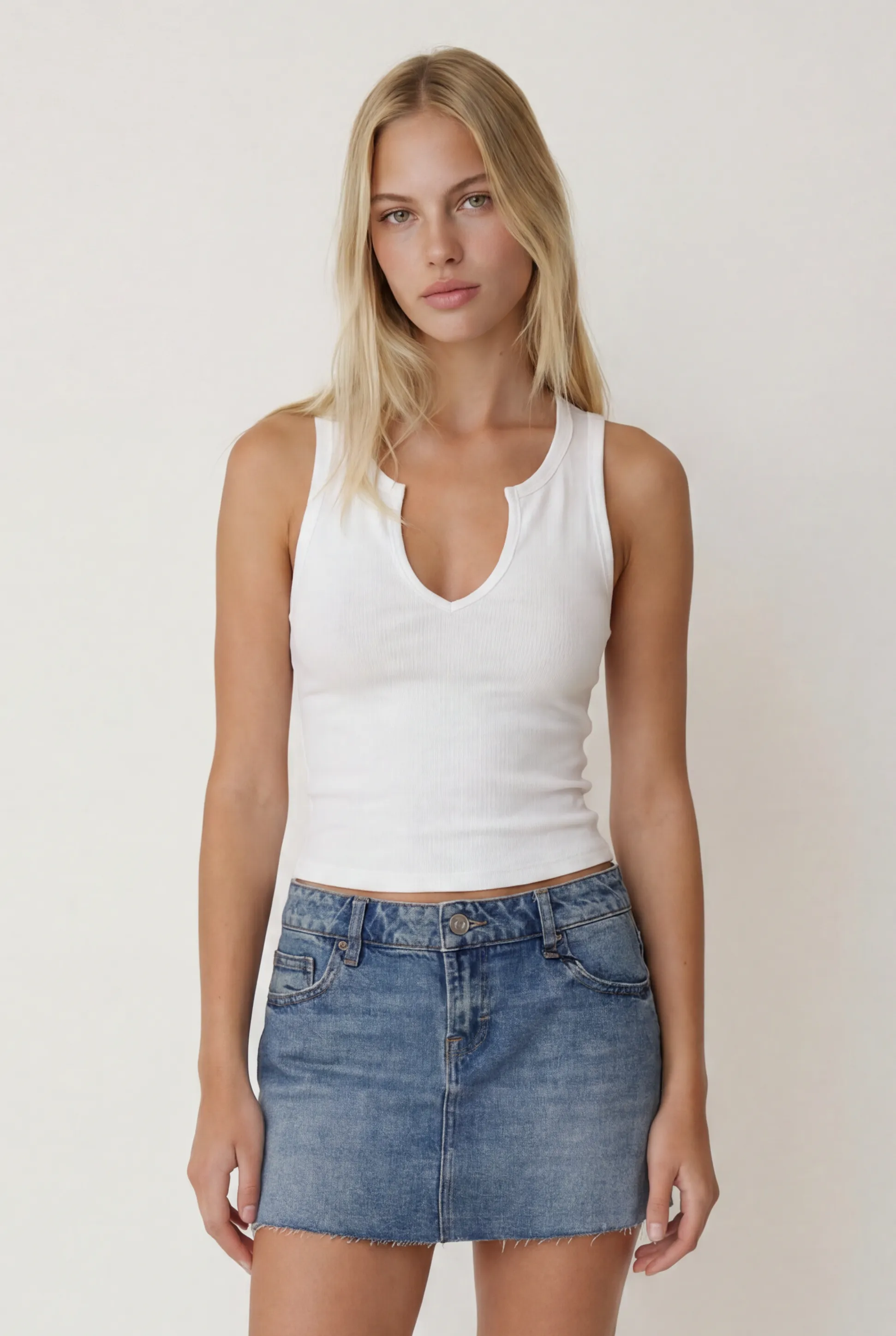 The Easy V Neck Rib Tank sold by Mixology product image thumbnail 5