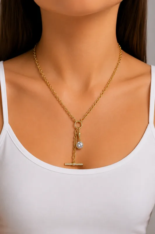 Radiant Toggle Bezel Necklace made by Mixology