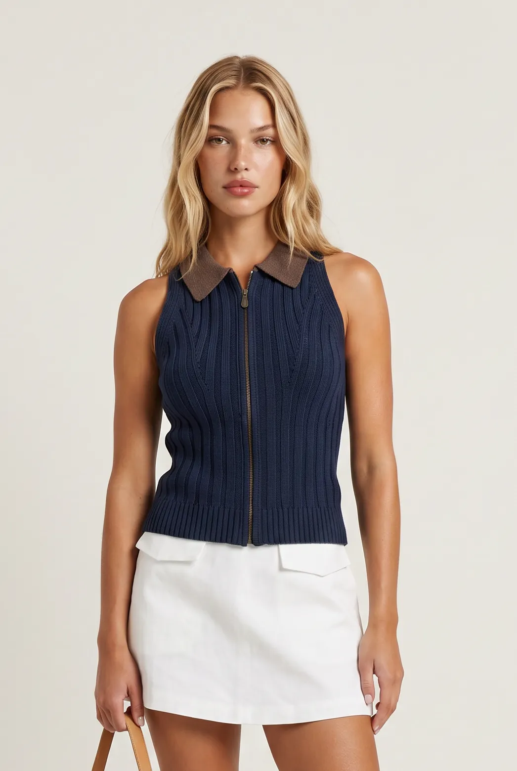 Hudson Sweater Zip Tank sold by Mixology