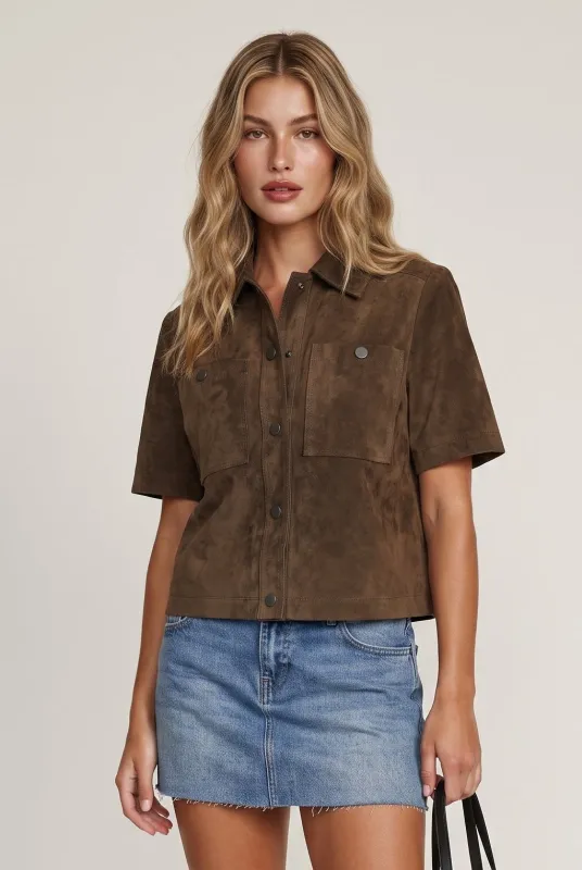 Lia Suede Short Sleeve Jacket made by Central Park West