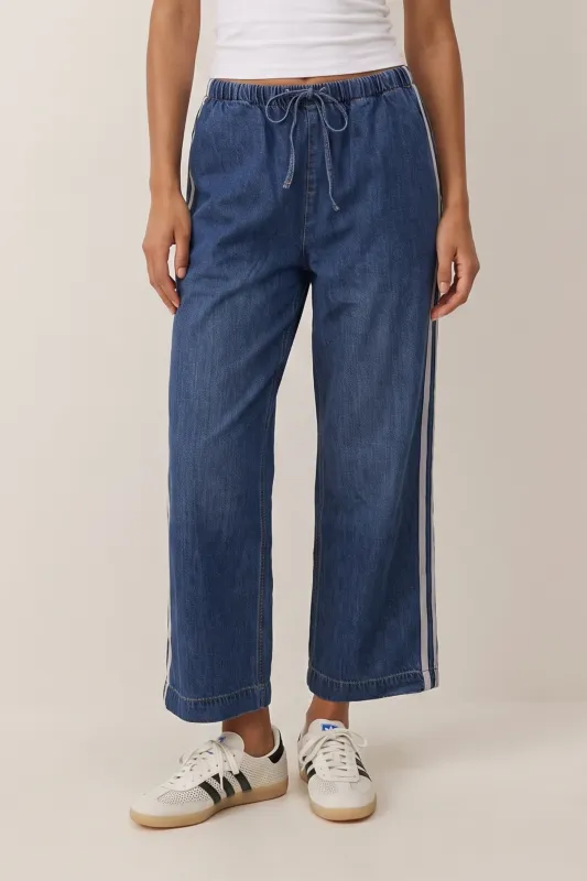 The Sidelines Denim Track Pant made by Z Supply