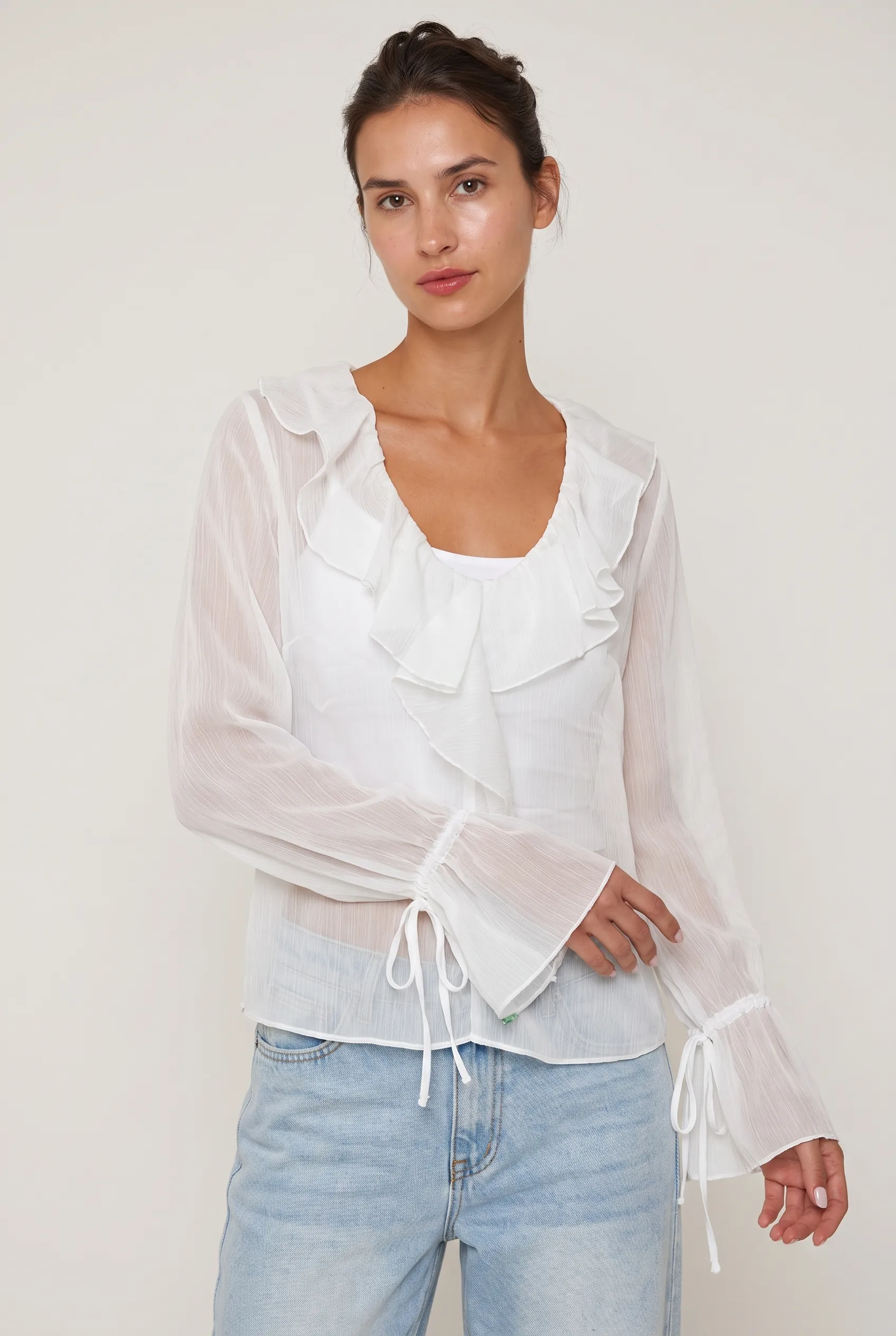 Nelli Chiffon Ruffle Top sold by Mixology