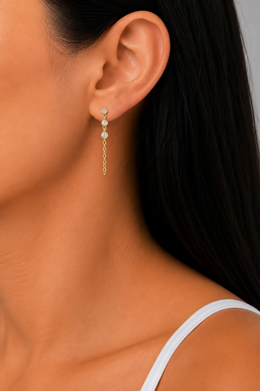 Evermore Drop Cz Chain Earring sold by Mixology