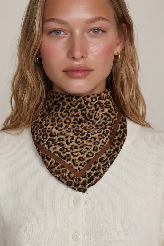 Leopard Silk Blend Scarf made by Mixology