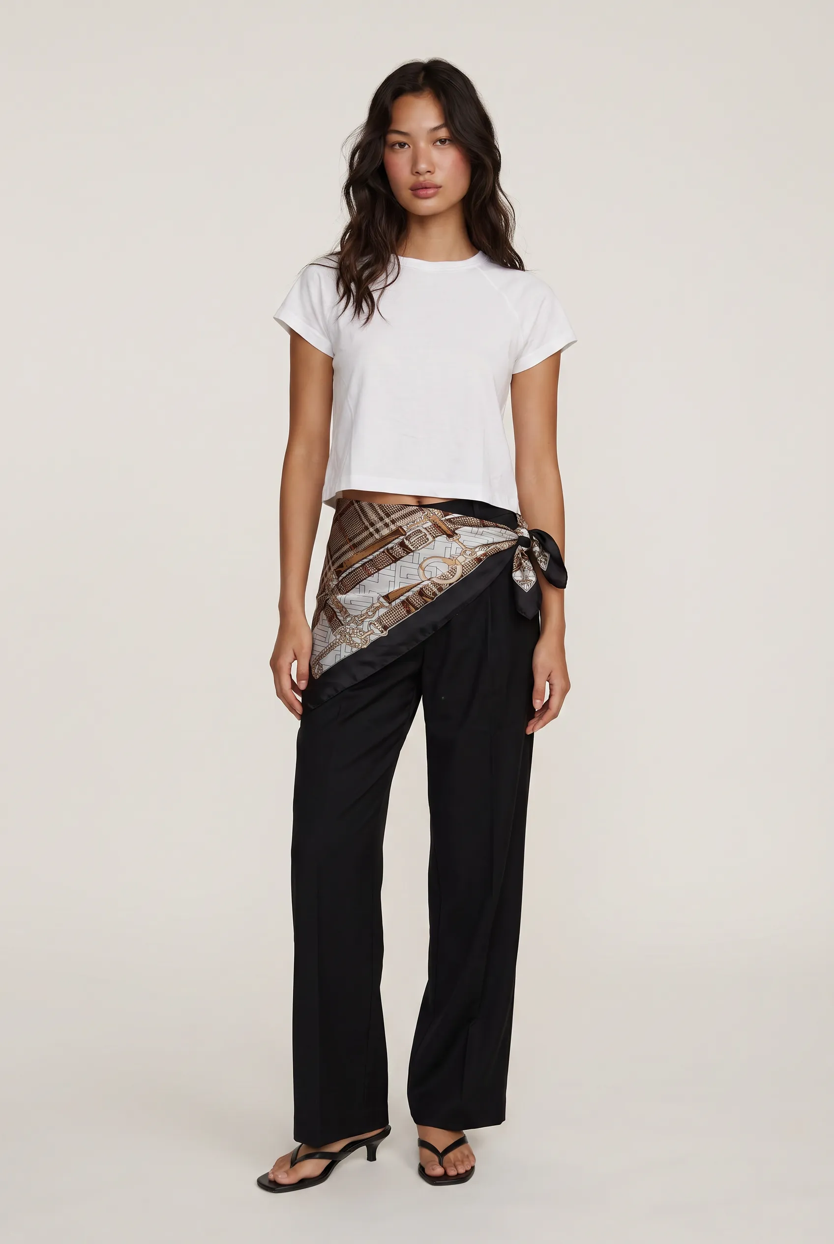 Belt Print Silk Blend Scarf sold by Mixology product image thumbnail 4