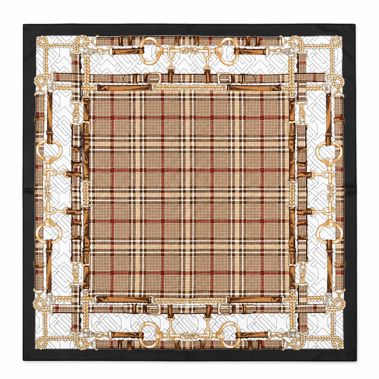 Belt Print Silk Blend Scarf sold by Mixology product image thumbnail 3