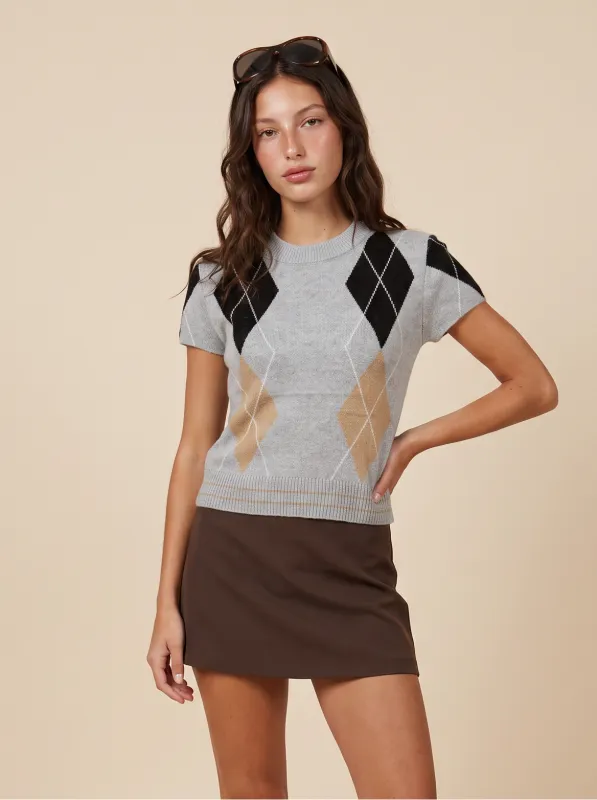 Maya Argyle Sweater Tee made by Central Park West