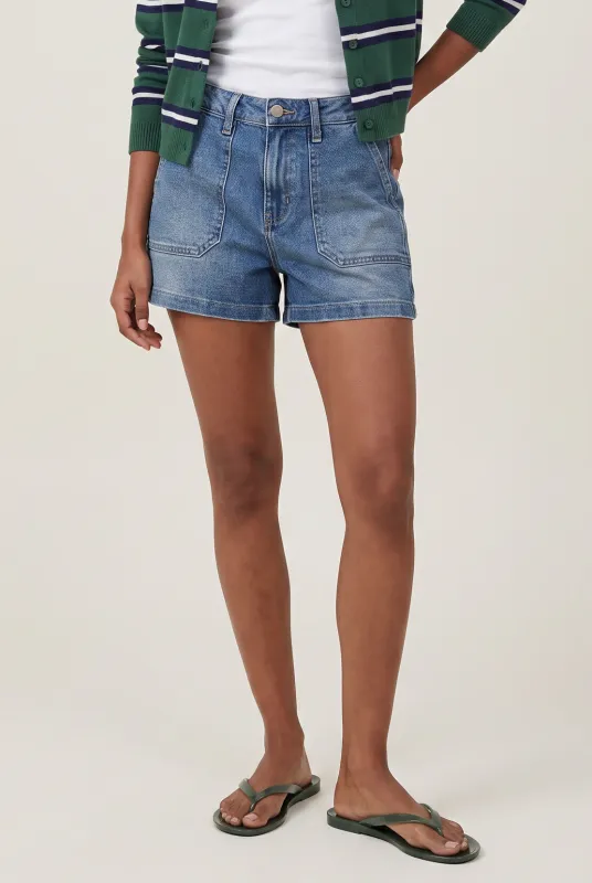High Rise Utility Denim Short made by Just Black