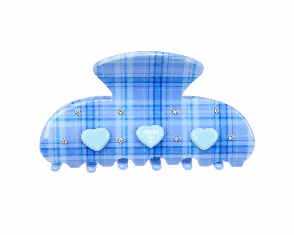 Polly Plaid Heart Hair Clip made by Mixology