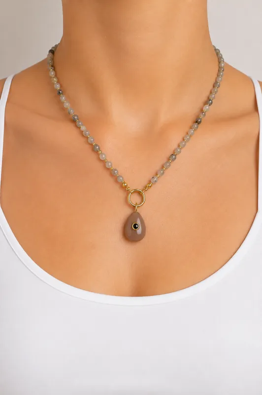 Gayle Bead And Stone Necklace made by Mixology