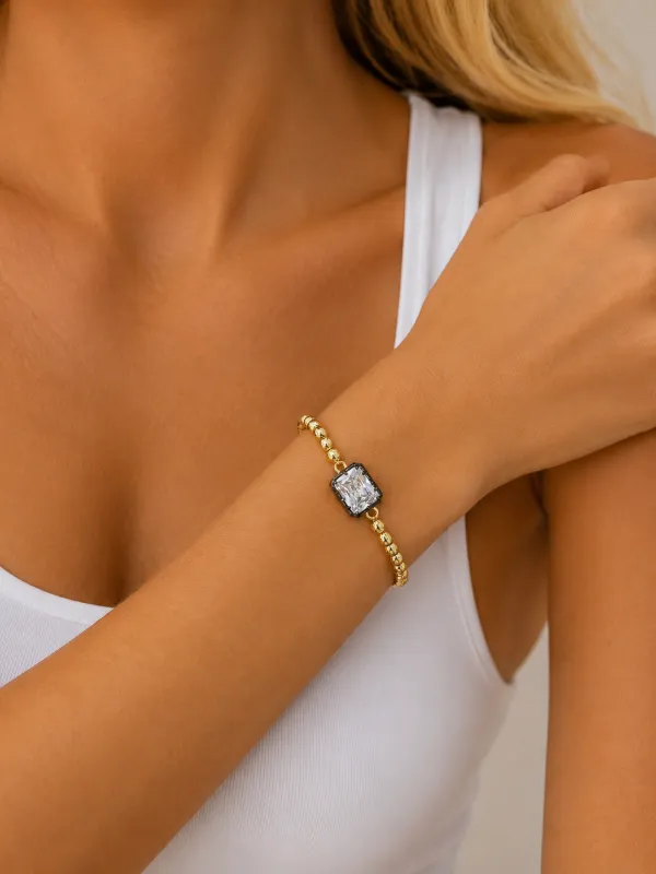 Wesly Square Bezel Ball Bracelet made by Mixology