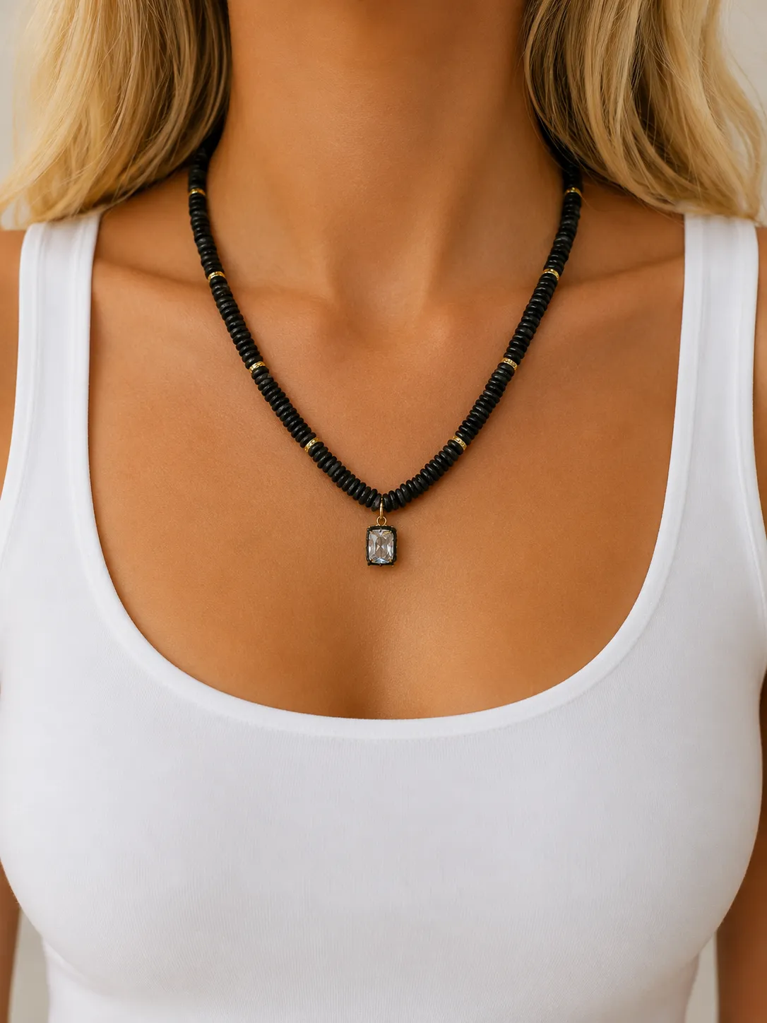 Chance Beaded Necklace With Bezel sold by Mixology product image thumbnail 2