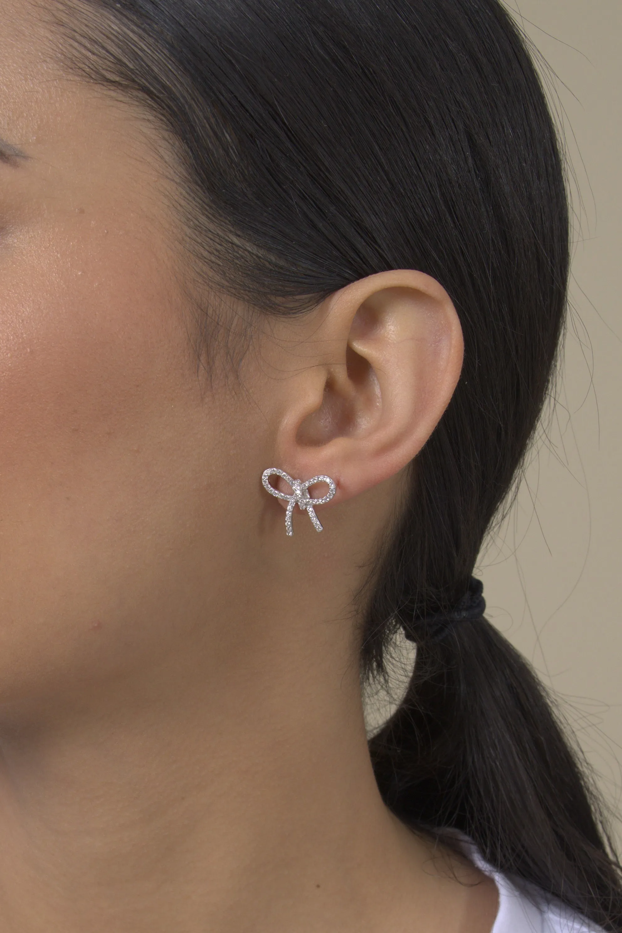 Blaire Cubic Zirconia Bow Studs sold by Mixology product image thumbnail 4