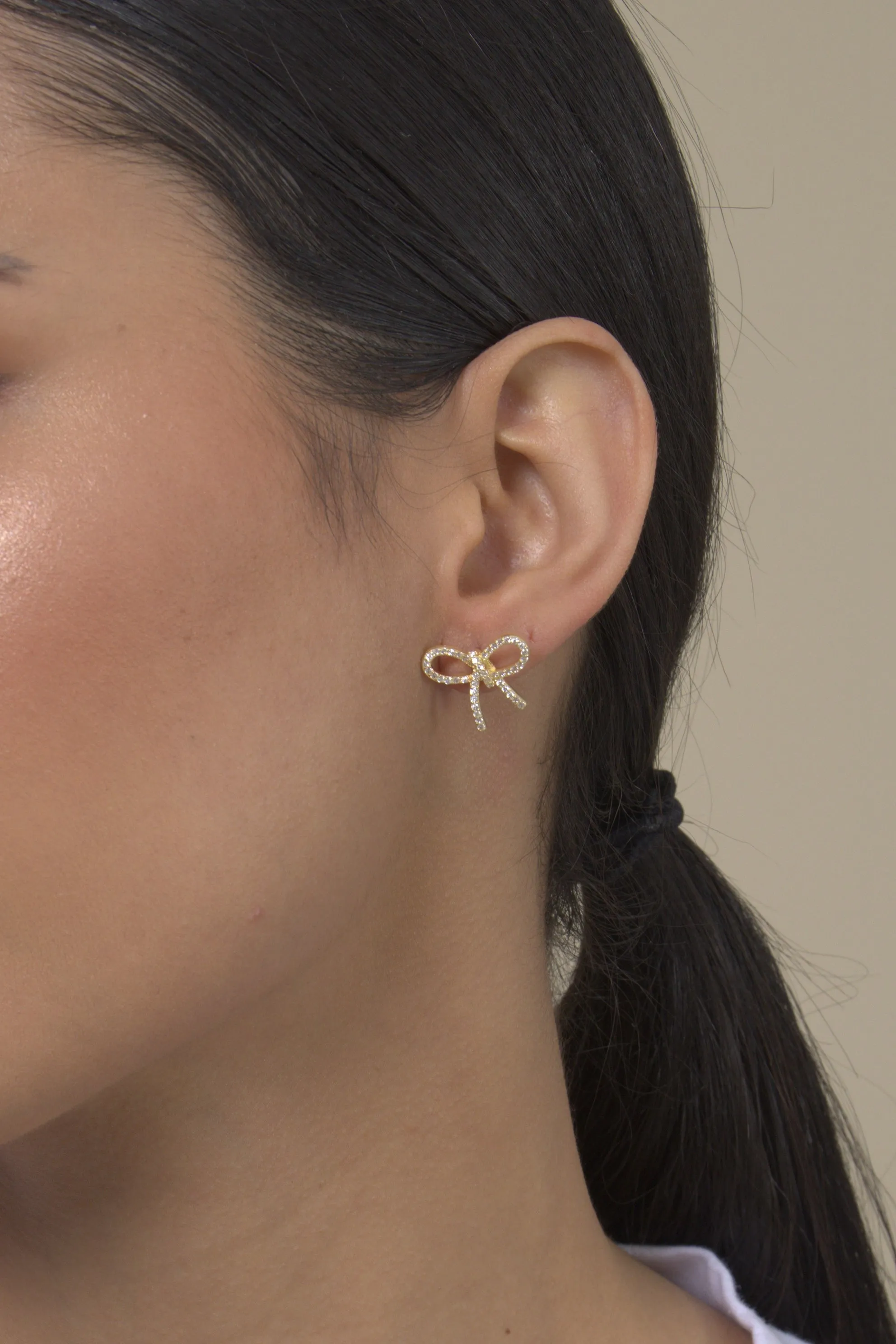 Blaire Cubic Zirconia Bow Studs sold by Mixology product image thumbnail 3