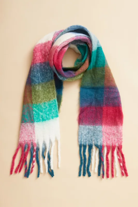 Nikki Large Plaid Scarf sold by Mixology