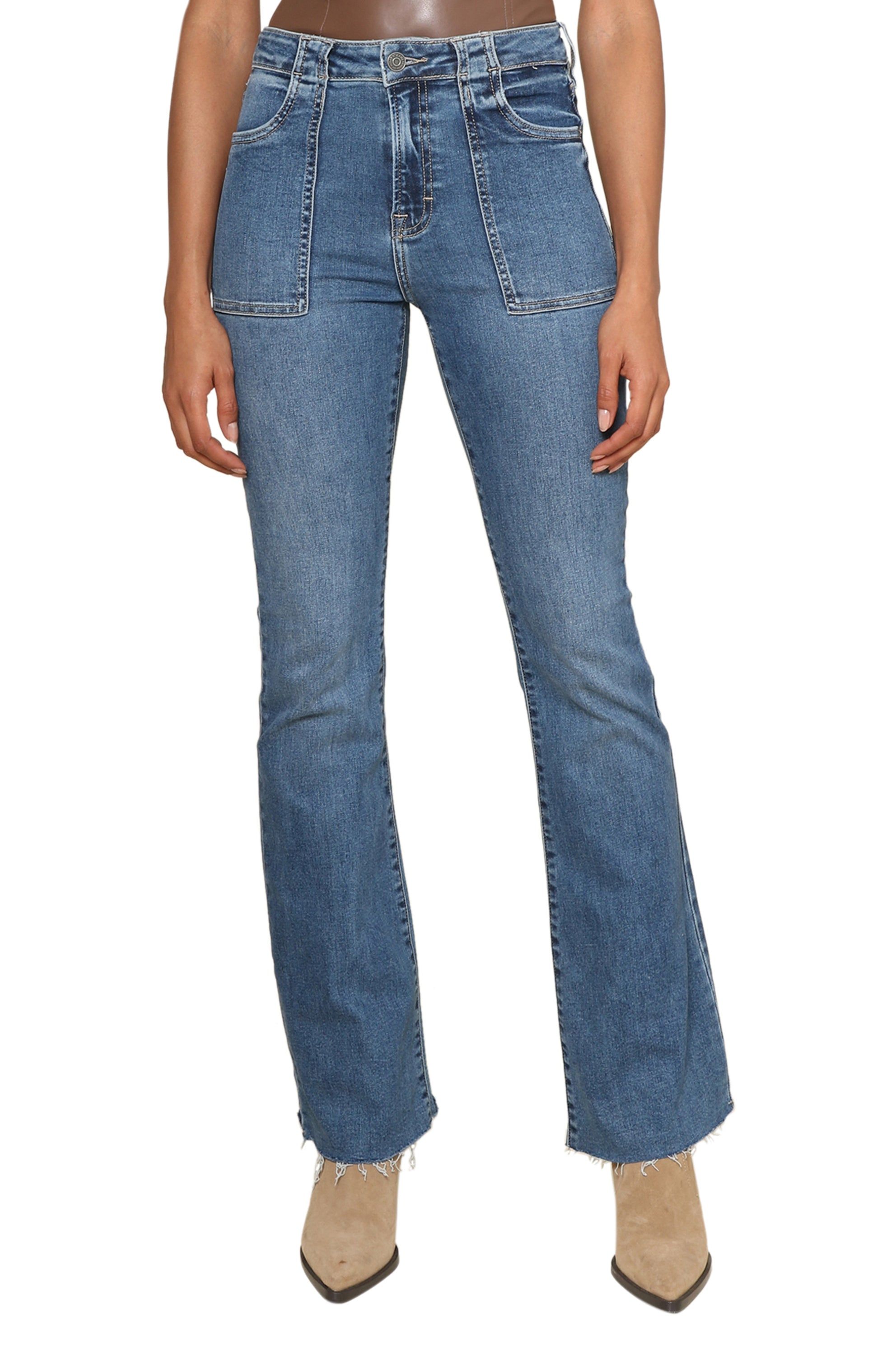 Happi Med Wash Raw Hem Flare sold by Mixology