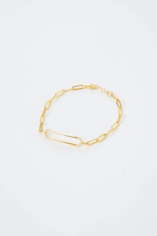 Linnie Link Bracelet With Side Cubic Zirconia sold by Mixology