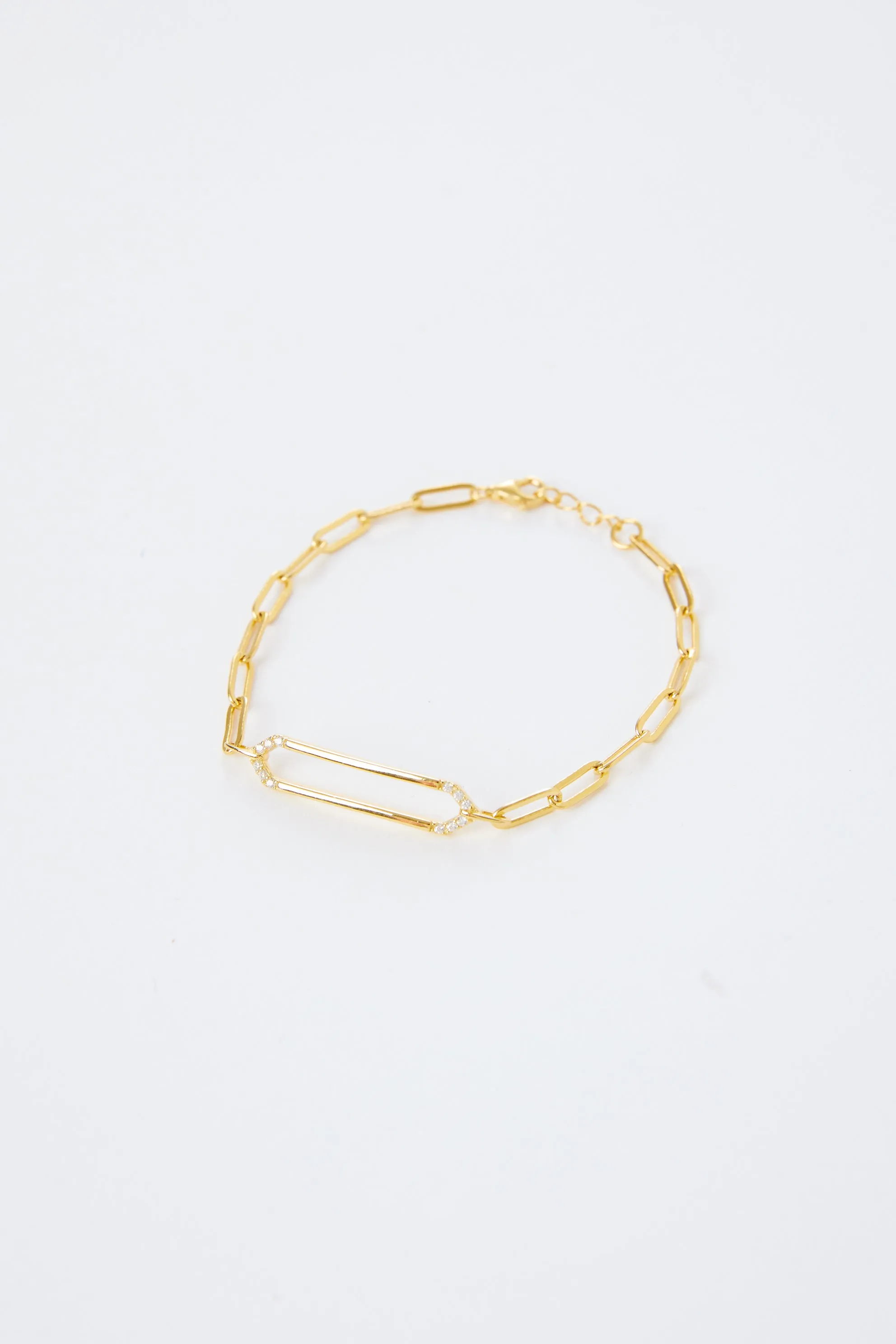 Linnie Link Bracelet With Side Cubic Zirconia sold by Mixology