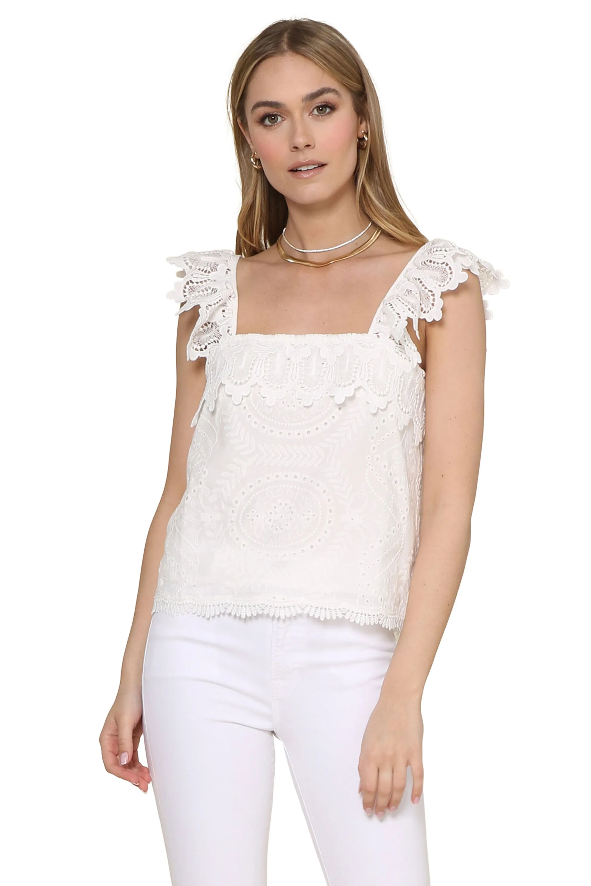 Betty Eyelet Tank sold by Mixology