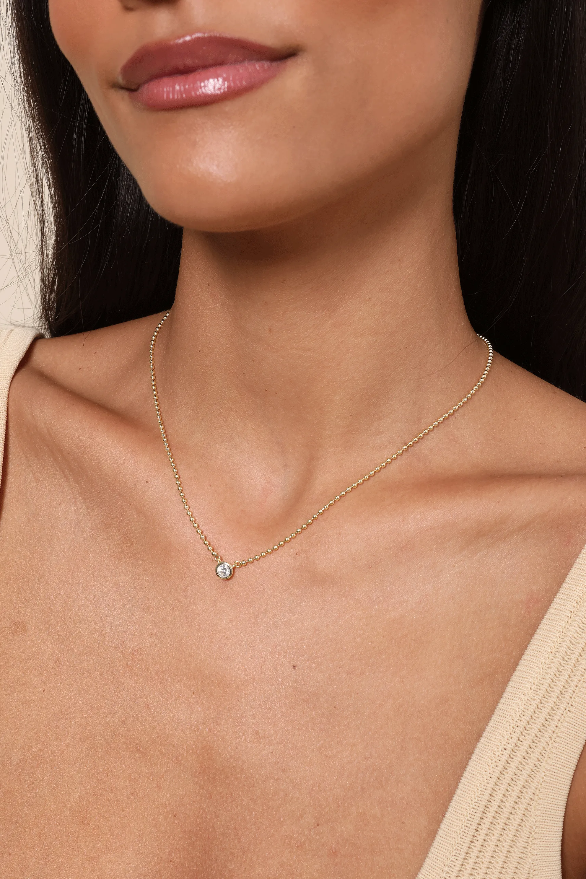 Clayton Bezel Ball Chain Necklace sold by Mixology product image thumbnail 2