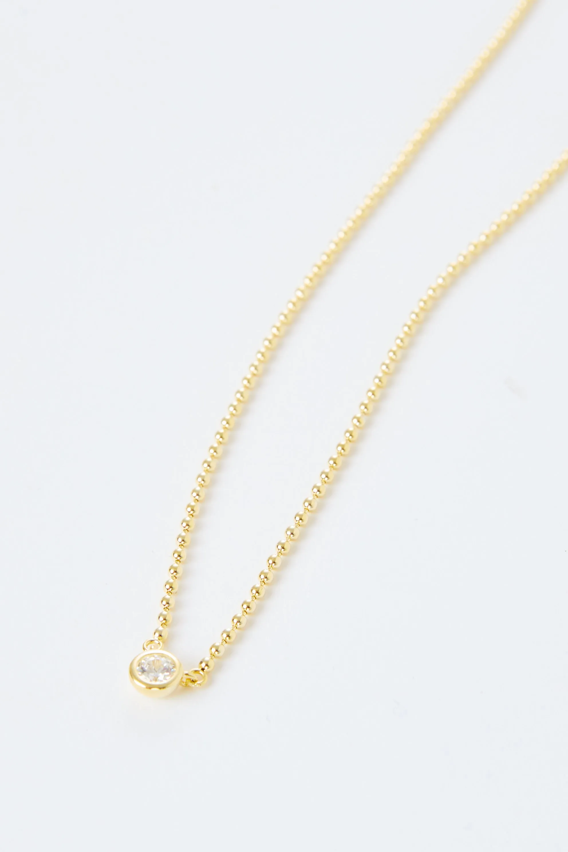 Clayton Bezel Ball Chain Necklace sold by Mixology