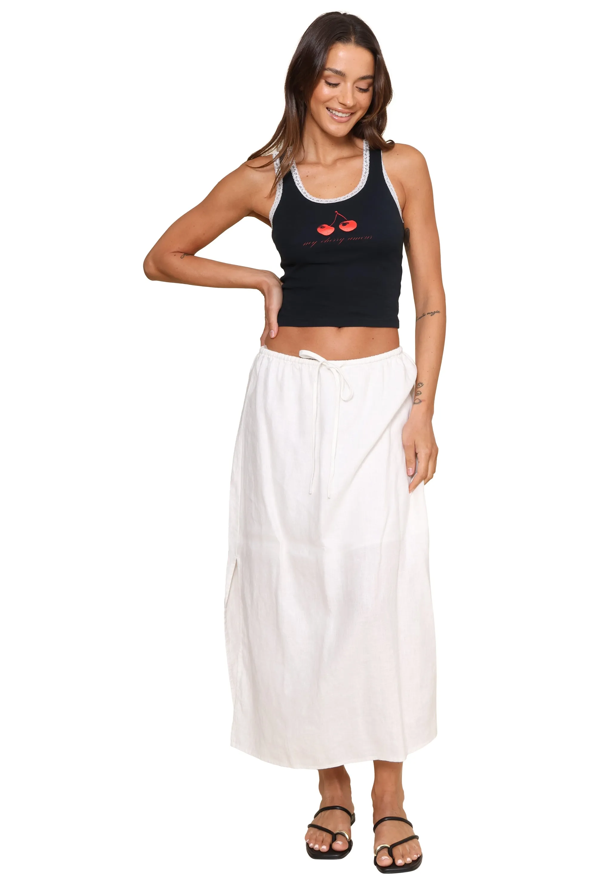 My Cherry Amour Lace Trim Tank sold by Mixology product image thumbnail 2