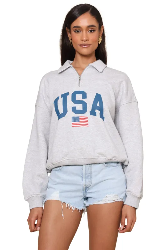 USA Graphic Quarter Zip sold by Mixology