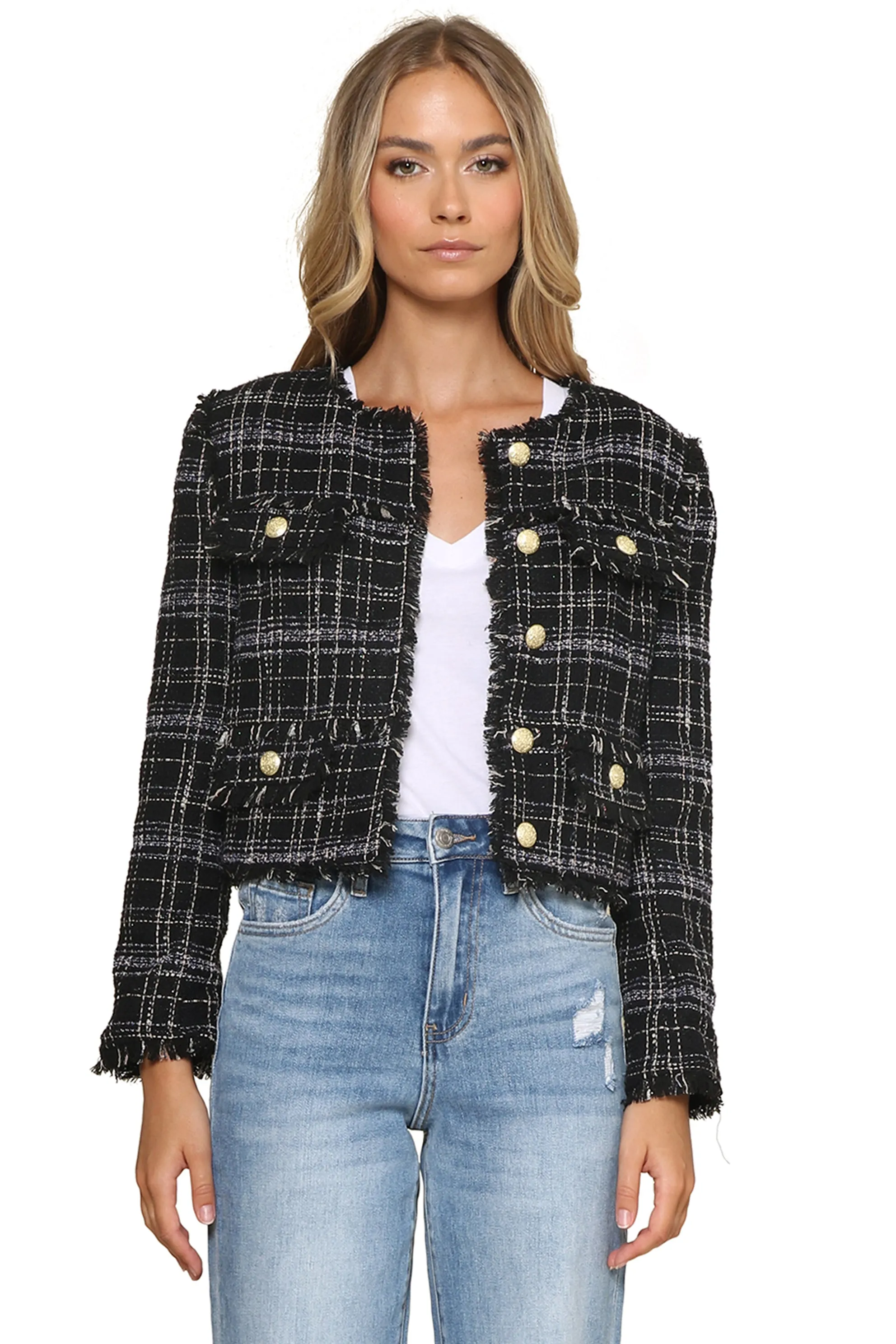 Crop Tweed Jacket sold by Mixology product image thumbnail 2