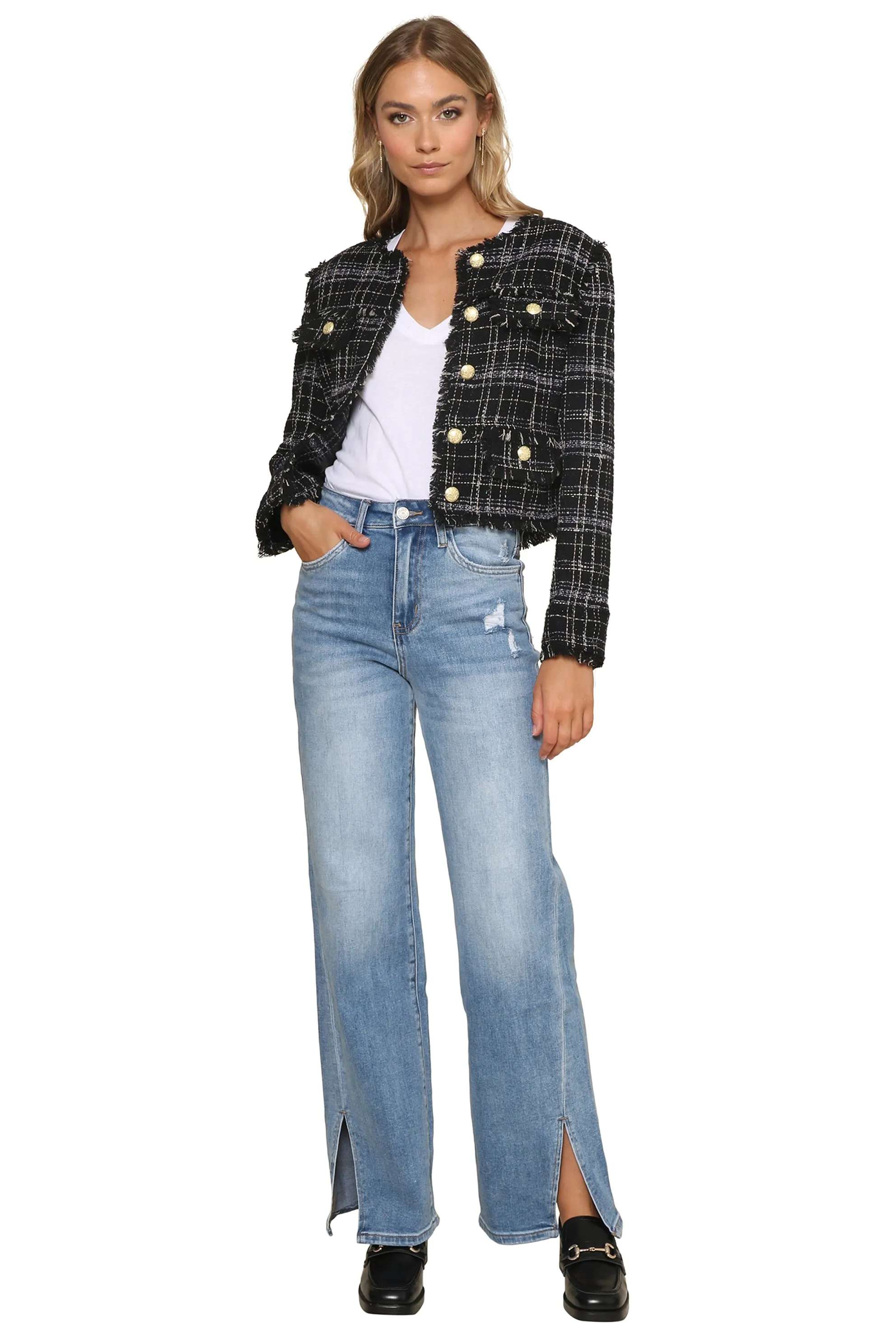 Crop Tweed Jacket sold by Mixology product image thumbnail 3