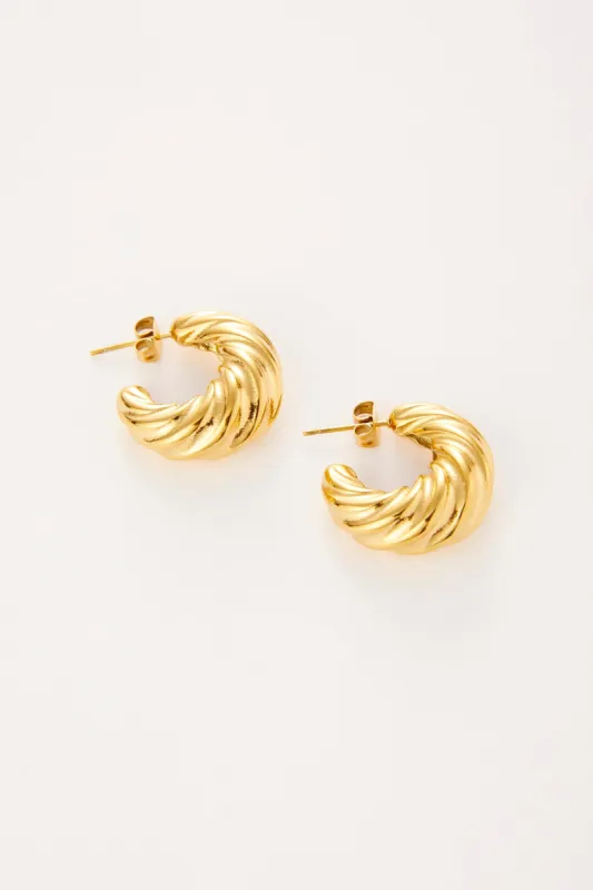 Greta Small Grooved Hoop sold by Mixology