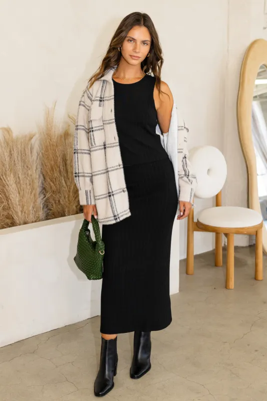 Louisa Rib Midi Skirt sold by Mixology