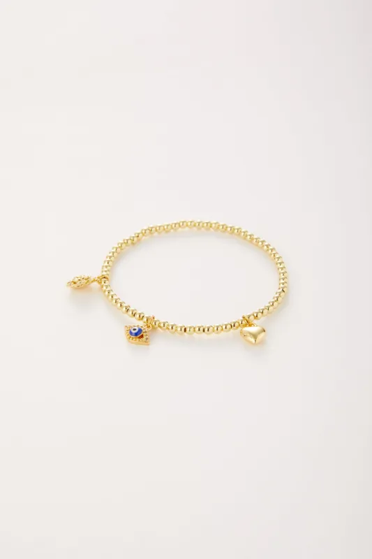 Eye Heart Triple Charm Bracelet sold by Mixology