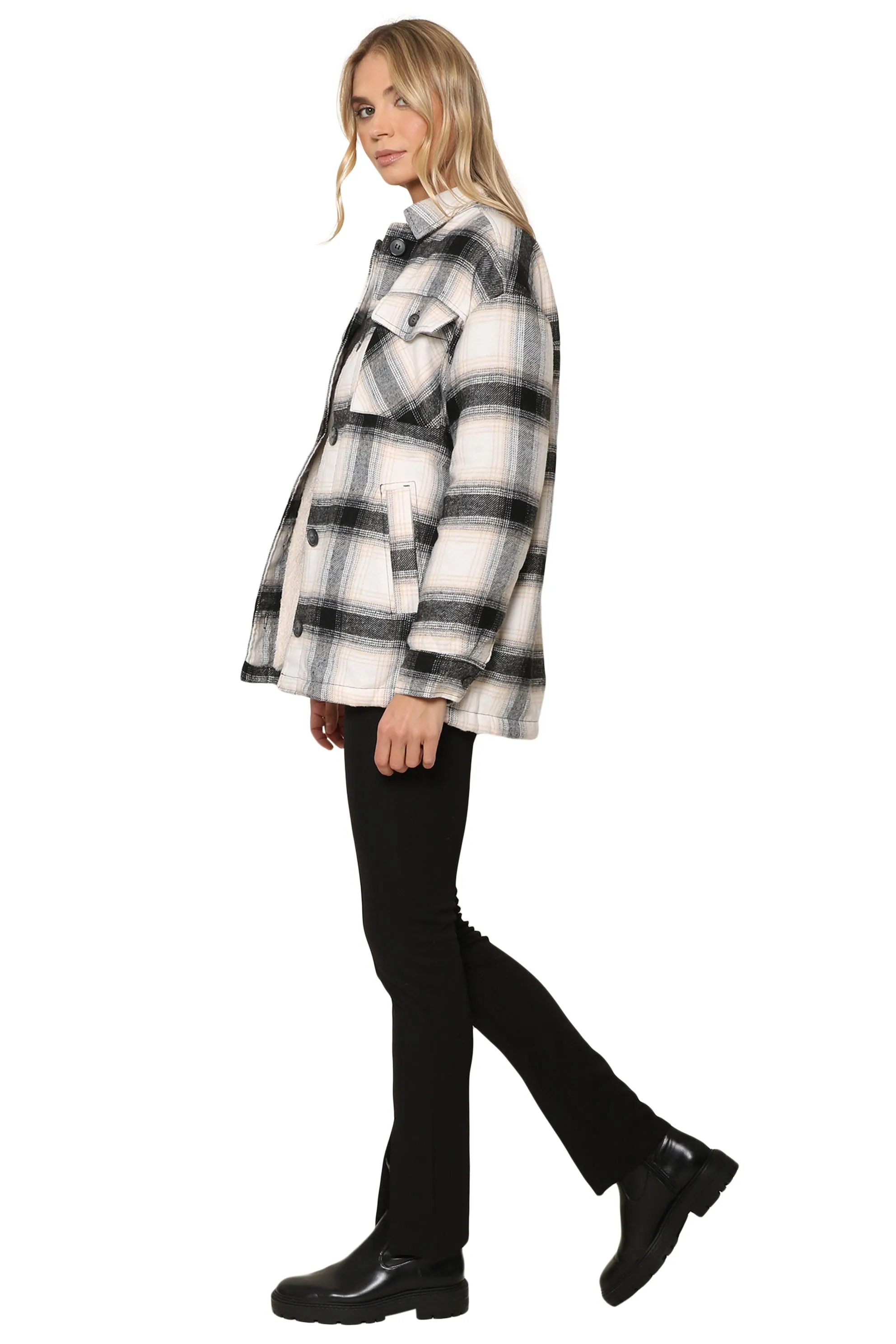 Cozy Plaid Shacket sold by Mixology product image thumbnail 5