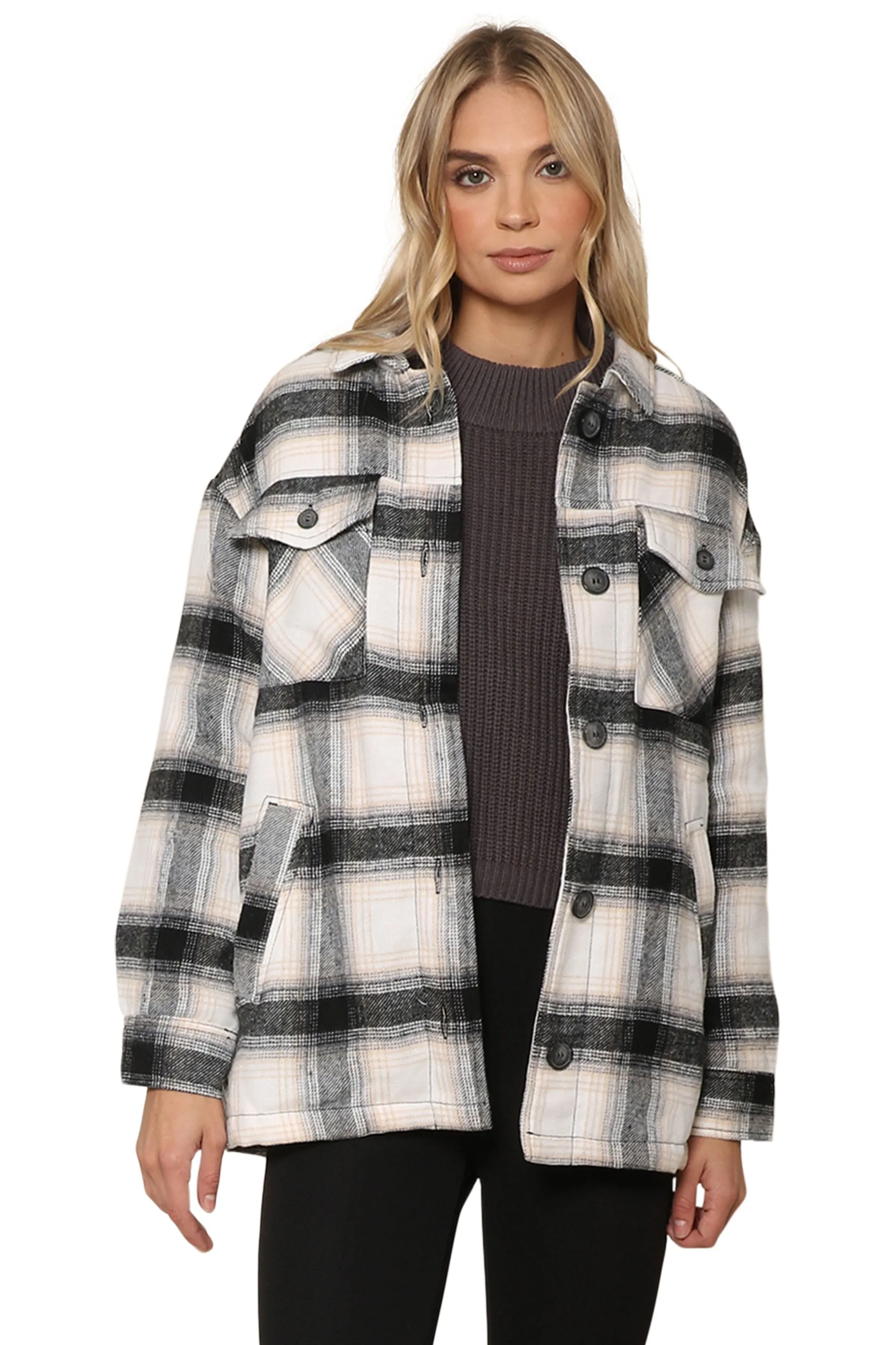 Cozy Plaid Shacket sold by Mixology