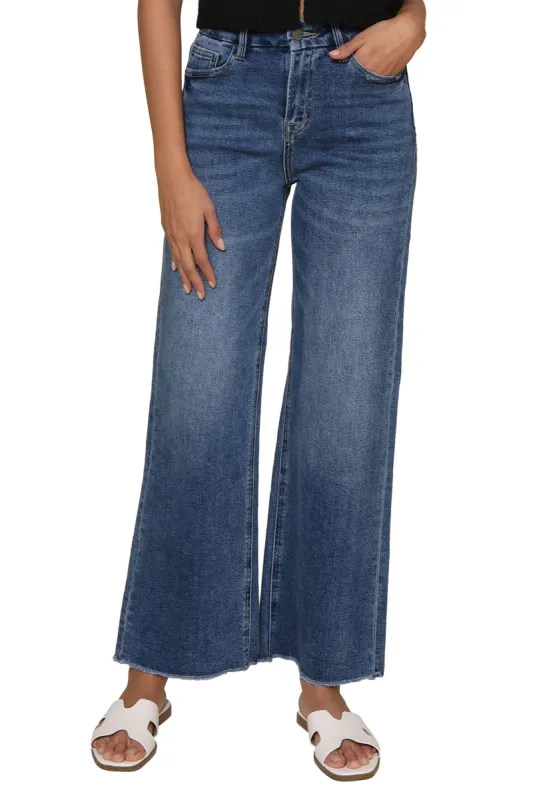 Super High Rise Wide Leg With Grinding sold by Mixology