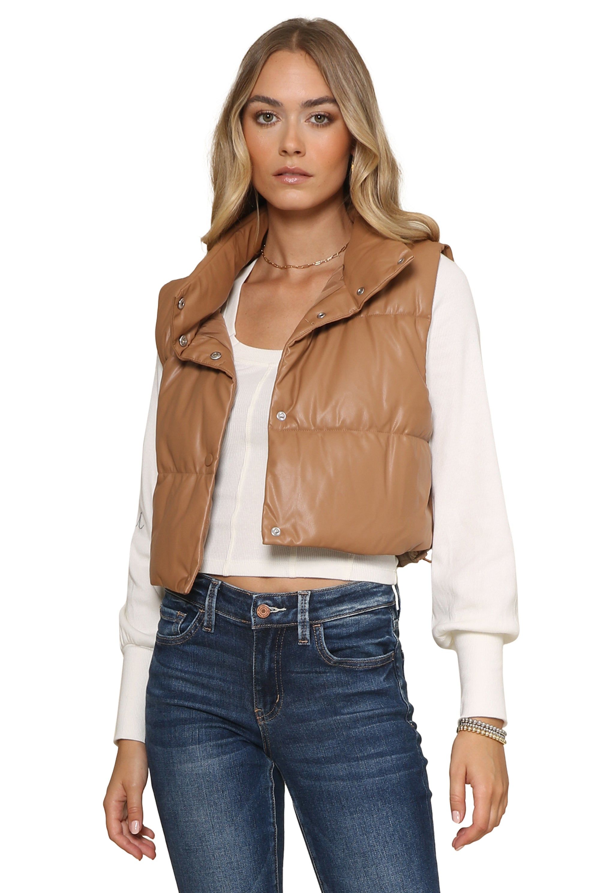 Barlow Faux Leather Vest sold by Mixology